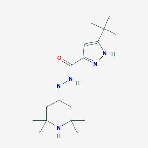 3-tert-butyl-N'-(2,2,6,6-tetramethyl-4-piperidinylidene)-1H-pyrazole-5-carbohydrazide