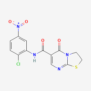 molecular formula C13H9ClN4O4S B2608961 N-(2-chloro-5-nitrophenyl)-5-oxo-3,5-dihydro-2H-thiazolo[3,2-a]pyrimidine-6-carboxamide CAS No. 497072-52-3