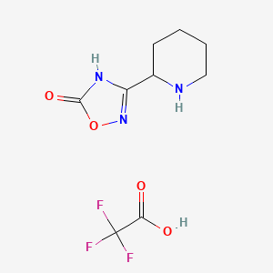 molecular formula C9H12F3N3O4 B2608965 3-Piperidin-2-yl-4H-1,2,4-oxadiazol-5-one;2,2,2-trifluoroacetic acid CAS No. 2416234-45-0