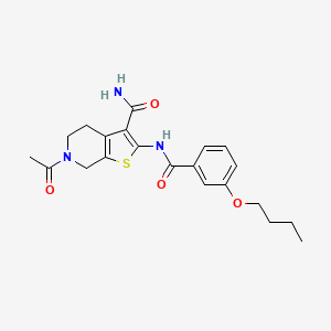 6-acetyl-2-(3-butoxybenzamido)-4H,5H,6H,7H-thieno[2,3-c]pyridine-3-carboxamide