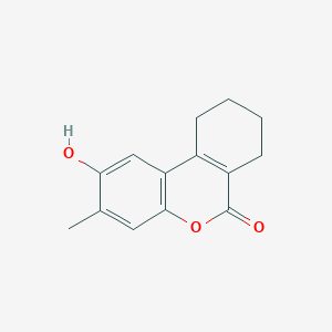 molecular formula C14H14O3 B2608975 2-羟基-3-甲基-7,8,9,10-四氢-6H-苯并[c]色满-6-酮 CAS No. 710991-30-3
