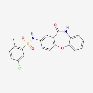molecular formula C20H15ClN2O4S B2608981 5-氯-2-甲基-N-(11-氧代-10,11-二氢二苯并[b,f][1,4]恶二杂环庚-2-基)苯磺酰胺 CAS No. 922137-76-6