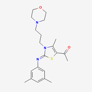 molecular formula C21H29N3O2S B2608986 (Z)-1-(2-((3,5-二甲苯基)亚氨基)-4-甲基-3-(3-吗啉丙基)-2,3-二氢噻唑-5-基)乙酮 CAS No. 905781-32-0