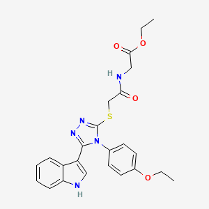 ethyl 2-(2-((4-(4-ethoxyphenyl)-5-(1H-indol-3-yl)-4H-1,2,4-triazol-3-yl)thio)acetamido)acetate