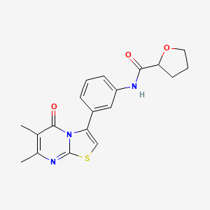 N-(3-(6,7-dimethyl-5-oxo-5H-thiazolo[3,2-a]pyrimidin-3-yl)phenyl)tetrahydrofuran-2-carboxamide