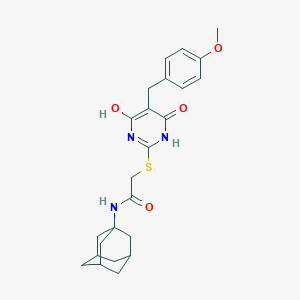 5-(4-methoxybenzyl)-4-oxo-2-{[2-oxo-2-(tricyclo[3.3.1.1~3,7~]dec-1-ylamino)ethyl]sulfanyl}-3,4-dihydropyrimidin-1-ium-6-olate