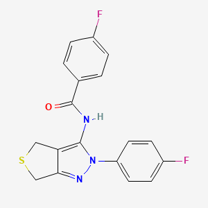 4-fluoro-N-(2-(4-fluorophenyl)-4,6-dihydro-2H-thieno[3,4-c]pyrazol-3-yl)benzamide