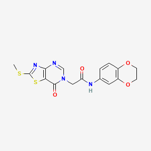 N-(2,3-dihydrobenzo[b][1,4]dioxin-6-yl)-2-(2-(methylthio)-7-oxothiazolo[4,5-d]pyrimidin-6(7H)-yl)acetamide