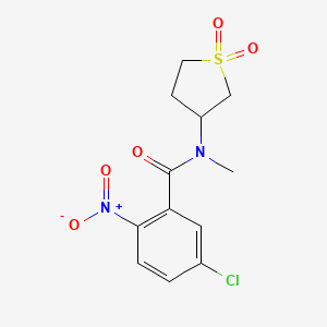 molecular formula C12H13ClN2O5S B2609024 5-chloro-N-(1,1-dioxidotetrahydrothiophen-3-yl)-N-methyl-2-nitrobenzamide CAS No. 898425-61-1