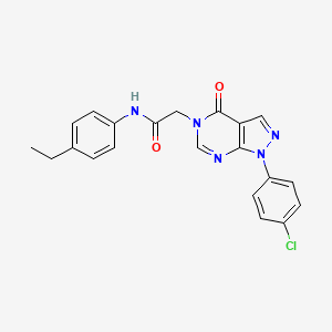molecular formula C21H18ClN5O2 B2609025 2-(1-(4-chlorophenyl)-4-oxo-1H-pyrazolo[3,4-d]pyrimidin-5(4H)-yl)-N-(4-ethylphenyl)acetamide CAS No. 852440-81-4