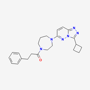 molecular formula C23H28N6O B2609026 1-[4-(3-Cyclobutyl-[1,2,4]triazolo[4,3-b]pyridazin-6-yl)-1,4-diazepan-1-yl]-3-phenylpropan-1-one CAS No. 2380010-06-8