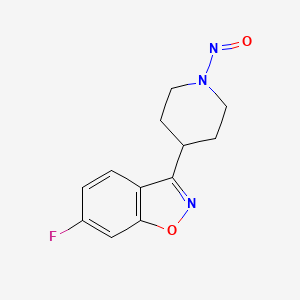 molecular formula C12H12FN3O2 B2609030 6-氟-3-(1-硝基哌啶-4-基)-1,2-苯并恶唑 CAS No. 2416230-38-9