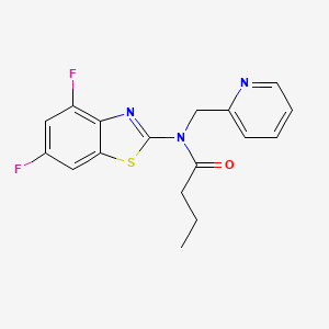 molecular formula C17H15F2N3OS B2609034 N-(4,6-difluorobenzo[d]thiazol-2-yl)-N-(pyridin-2-ylmethyl)butyramide CAS No. 922987-21-1