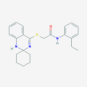 molecular formula C23H27N3OS B2609038 N-(2-ethylphenyl)-2-spiro[1H-quinazoline-2,1'-cyclohexane]-4-ylsulfanylacetamide CAS No. 893786-70-4