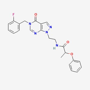 N-(2-(5-(2-fluorobenzyl)-4-oxo-4,5-dihydro-1H-pyrazolo[3,4-d]pyrimidin-1-yl)ethyl)-2-phenoxypropanamide