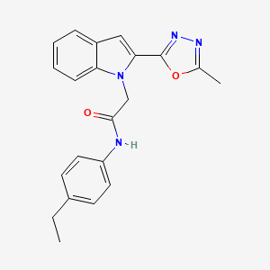 molecular formula C21H20N4O2 B2609042 N-(4-ethylphenyl)-2-[2-(5-methyl-1,3,4-oxadiazol-2-yl)-1H-indol-1-yl]acetamide CAS No. 923235-17-0