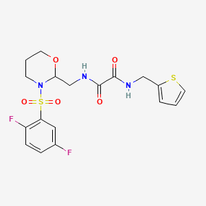 molecular formula C18H19F2N3O5S2 B2609046 N1-((3-((2,5-difluorophenyl)sulfonyl)-1,3-oxazinan-2-yl)methyl)-N2-(thiophen-2-ylmethyl)oxalamide CAS No. 872976-60-8
