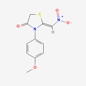 molecular formula C11H10N2O4S B2609054 (2Z)-3-(4-甲氧基苯基)-2-(硝基亚甲基)-1,3-噻唑烷-4-酮 CAS No. 1164474-29-6
