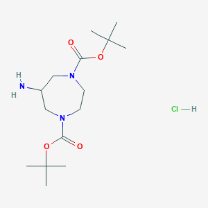 Ditert-butyl 6-amino-1,4-diazepane-1,4-dicarboxylate;hydrochloride