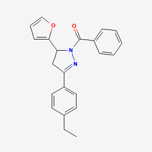 [5-(4-Ethylphenyl)-3-(furan-2-yl)-3,4-dihydropyrazol-2-yl]-phenylmethanone