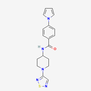molecular formula C18H19N5OS B2609069 4-(1H-pyrrol-1-yl)-N-[1-(1,2,5-thiadiazol-3-yl)piperidin-4-yl]benzamide CAS No. 2097861-94-2