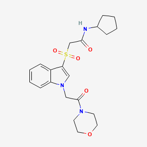 N-cyclopentyl-2-((1-(2-morpholino-2-oxoethyl)-1H-indol-3-yl)sulfonyl)acetamide