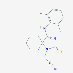 2-[8-Tert-butyl-4-(2,6-dimethylanilino)-2-sulfanylidene-1,3-diazaspiro[4.5]dec-3-en-1-yl]acetonitrile