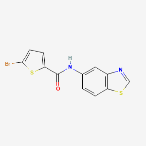 molecular formula C12H7BrN2OS2 B2609081 N-(benzo[d]thiazol-5-yl)-5-bromothiophene-2-carboxamide CAS No. 942002-64-4
