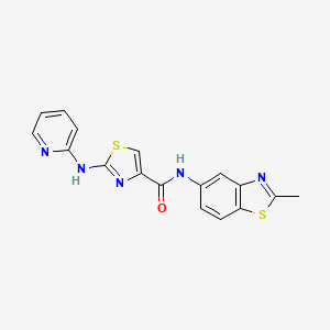 molecular formula C17H13N5OS2 B2609089 N-(2-methylbenzo[d]thiazol-5-yl)-2-(pyridin-2-ylamino)thiazole-4-carboxamide CAS No. 1286698-49-4