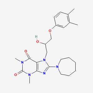 8-(azepan-1-yl)-7-(3-(3,4-dimethylphenoxy)-2-hydroxypropyl)-1,3-dimethyl-1H-purine-2,6(3H,7H)-dione