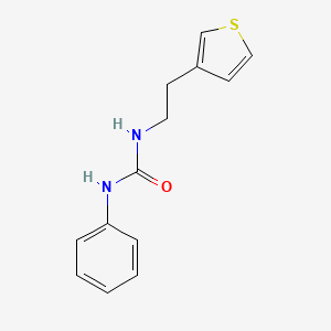 molecular formula C13H14N2OS B2609096 1-Phenyl-3-(2-(thiophen-3-yl)ethyl)urea CAS No. 1251624-91-5