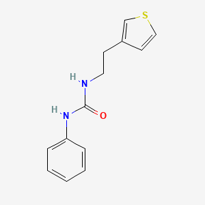 molecular formula C13H14N2OS B2609096 1-苯基-3-(2-(噻吩-3-基)乙基)脲 CAS No. 1251624-91-5