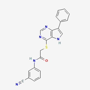 N-(3-Cyanophenyl)-2-({7-phenyl-5H-pyrrolo[3,2-D]pyrimidin-4-YL}sulfanyl)acetamide