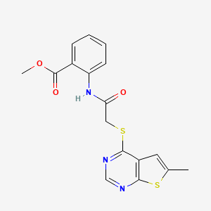 Methyl 2-(2-((6-methylthieno[2,3-d]pyrimidin-4-yl)thio)acetamido)benzoate