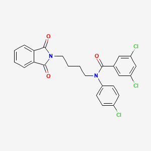 molecular formula C25H19Cl3N2O3 B2609109 3,5-dichloro-N-(4-chlorophenyl)-N-(4-(1,3-dioxoisoindolin-2-yl)butyl)benzamide CAS No. 303797-86-6