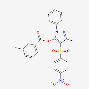 3-methyl-4-((4-nitrophenyl)sulfonyl)-1-phenyl-1H-pyrazol-5-yl 3-methylbenzoate