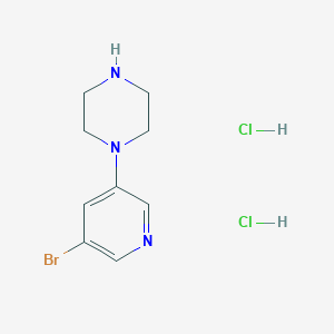 molecular formula C9H14BrCl2N3 B2609126 1-(5-Bromopyridin-3-yl)piperazine;dihydrochloride CAS No. 2490418-54-5