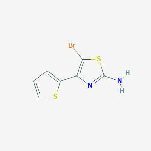 molecular formula C7H5BrN2S2 B2609127 5-Bromo-4-(thiophen-2-yl)thiazol-2-amine CAS No. 81216-84-4