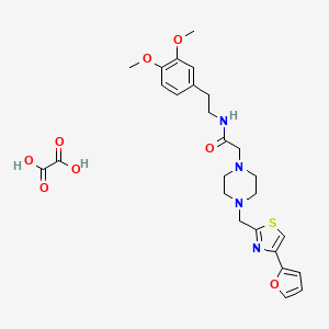 molecular formula C26H32N4O8S B2609128 N-(3,4-dimethoxyphenethyl)-2-(4-((4-(furan-2-yl)thiazol-2-yl)methyl)piperazin-1-yl)acetamide oxalate CAS No. 1351645-13-0