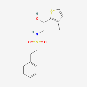 N-(2-hydroxy-2-(3-methylthiophen-2-yl)ethyl)-2-phenylethanesulfonamide