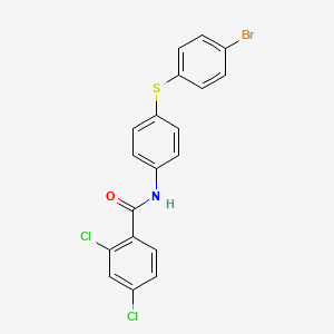 molecular formula C19H12BrCl2NOS B2609144 N-{4-[(4-bromophenyl)sulfanyl]phenyl}-2,4-dichlorobenzenecarboxamide CAS No. 339104-60-8