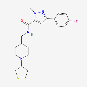 3-(4-fluorophenyl)-1-methyl-N-((1-(tetrahydrothiophen-3-yl)piperidin-4-yl)methyl)-1H-pyrazole-5-carboxamide