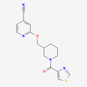 2-[[1-(1,3-Thiazole-4-carbonyl)piperidin-3-yl]methoxy]pyridine-4-carbonitrile
