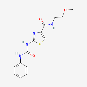 N-(2-methoxyethyl)-2-(3-phenylureido)thiazole-4-carboxamide