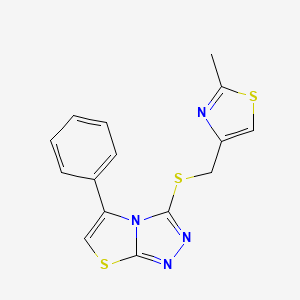 3-(((2-Methylthiazol-4-yl)methyl)thio)-5-phenylthiazolo[2,3-c][1,2,4]triazole