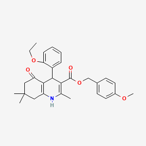 4-Methoxybenzyl 4-(2-ethoxyphenyl)-2,7,7-trimethyl-5-oxo-1,4,5,6,7,8-hexahydroquinoline-3-carboxylate