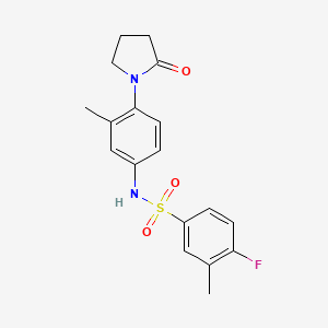 4-fluoro-3-methyl-N-(3-methyl-4-(2-oxopyrrolidin-1-yl)phenyl)benzenesulfonamide