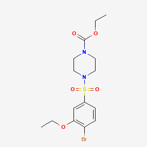 molecular formula C15H21BrN2O5S B2609197 Ethyl 4-[(4-bromo-3-ethoxyphenyl)sulfonyl]piperazinecarboxylate CAS No. 723744-64-7