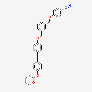 molecular formula C35H35NO4 B2609207 4-[[3-[[4-[2-[4-(Oxan-2-yloxy)phenyl]propan-2-yl]phenoxy]methyl]phenyl]methoxy]benzonitrile CAS No. 349542-90-1