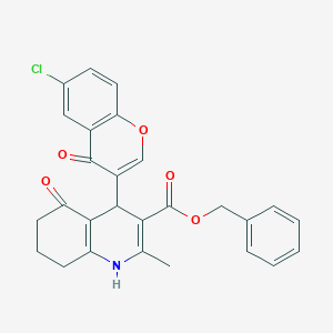 molecular formula C27H22ClNO5 B260921 benzyl 4-(6-chloro-4-oxo-4H-chromen-3-yl)-2-methyl-5-oxo-1,4,5,6,7,8-hexahydroquinoline-3-carboxylate 